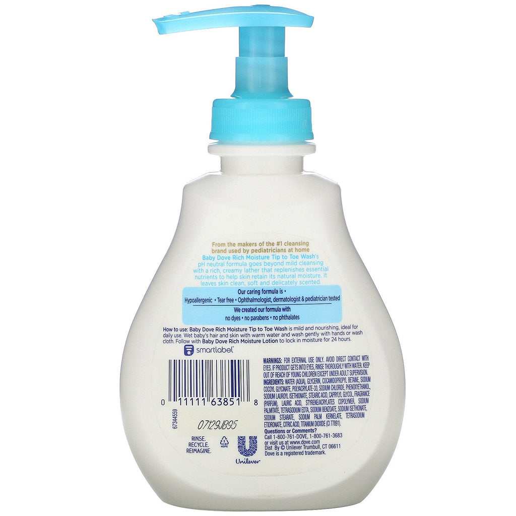 Dove, Baby, Tip to Toe Wash, Rich Moisture, 6.5 fl oz (192 ml)