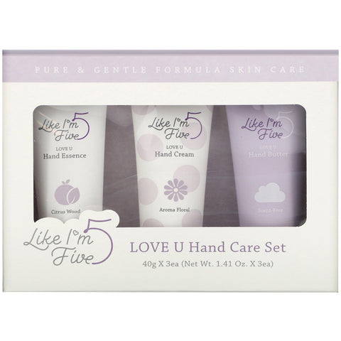 Like I'm Five, Love U Hand Care Set, 3 Piece Set, 1.41 oz  (40 g) Each