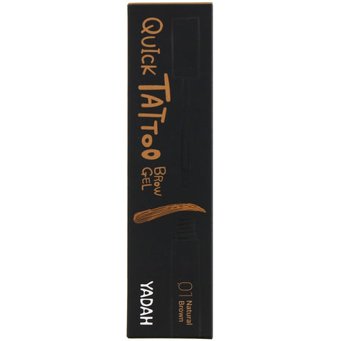 Yadah, Quick Tattoo Brow Gel, 01 Natural Brown, 0.27 fl oz (8 ml)