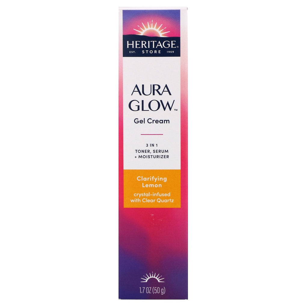 Heritage Store, Aura Glow Gel Cream, Clarifying Lemon, 1,7 oz (50 g)