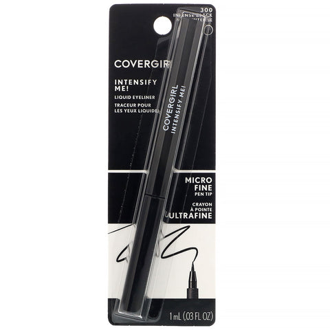 Covergirl, ¡intensifícame! Delineador de ojos líquido, 300 Negro intenso, 1 ml (0,03 oz)