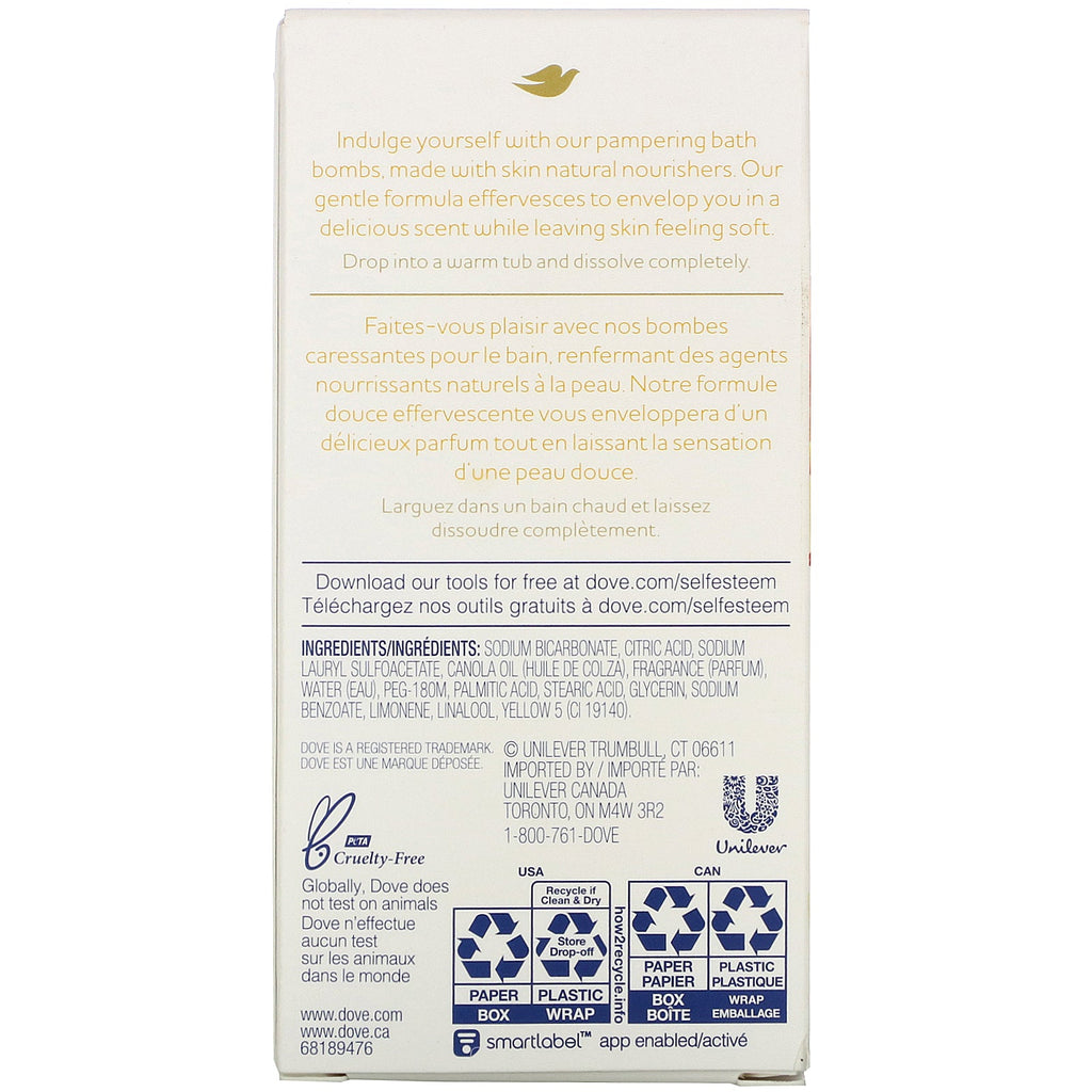 Dove, Nourishing Secrets, Bath Bombs, Mango and Almond, 2 Bath Bombs, 2.8 oz (79 g) Each