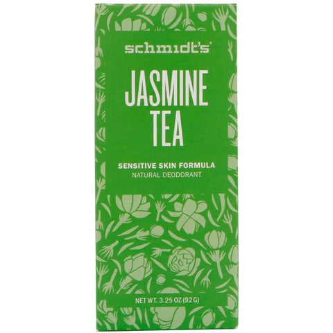 Schmidt's, Desodorante natural, fórmula para pieles sensibles, té de jazmín, 3,25 oz (92 g)