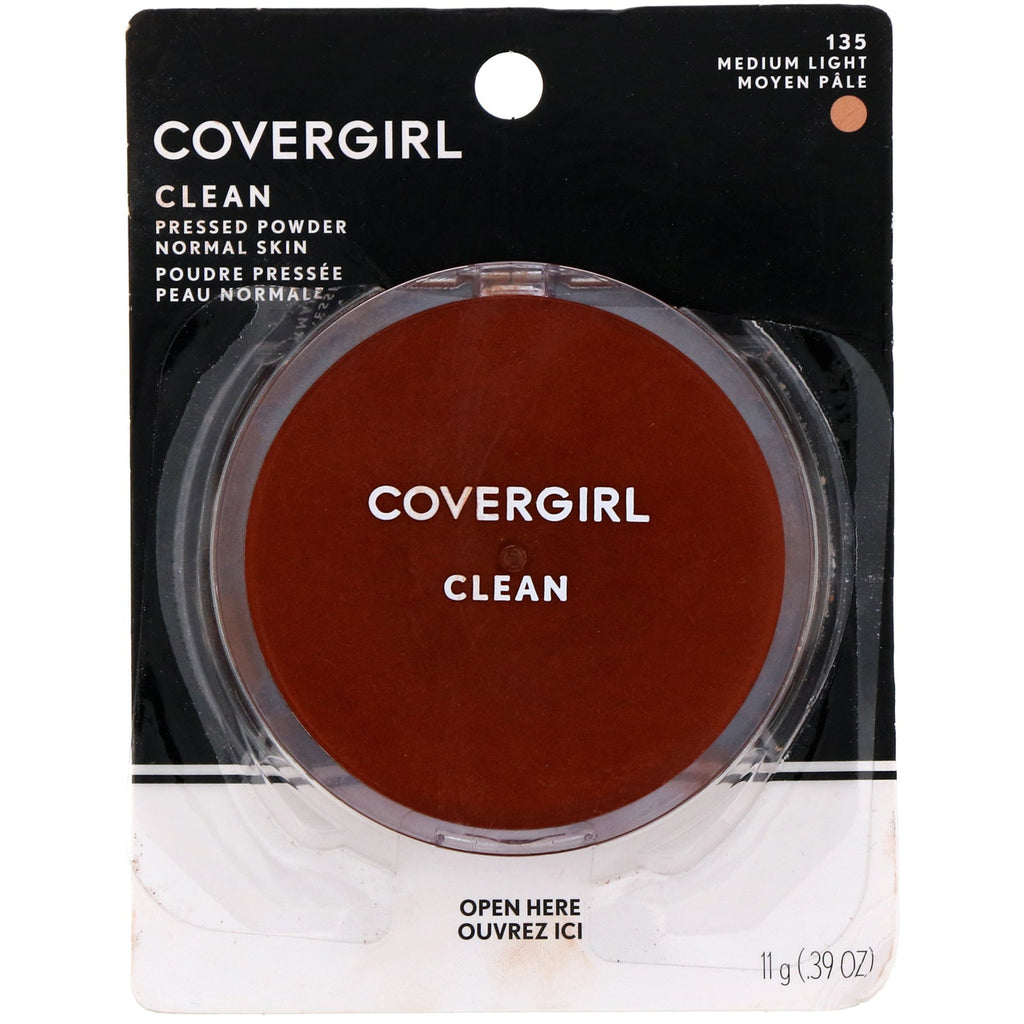 Covergirl, Clean, Pressed Powder Foundation, 135 Medium Light, .39 oz (11 g)