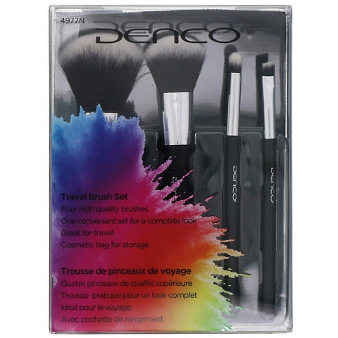 Denco, Travel Brush Set, 4 Piece Set