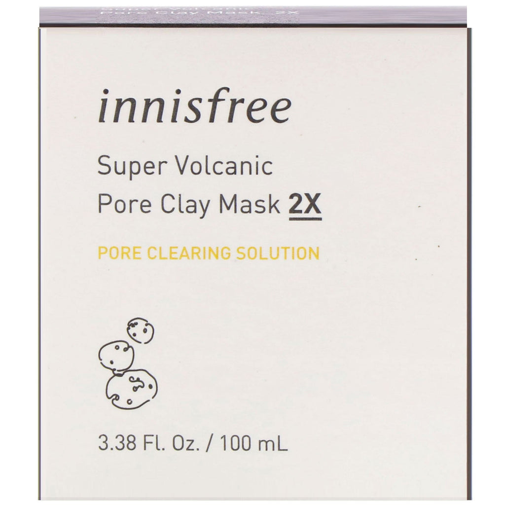 Innisfree, Super Volcanic Pore Clay Beauty Mask 2X, 3,38 fl oz (100 ml)