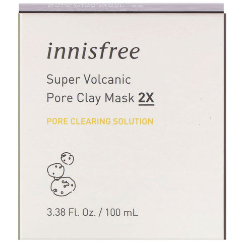 Innisfree, Super Volcanic Pore Clay Beauty Mask 2X, 3,38 fl oz (100 ml)