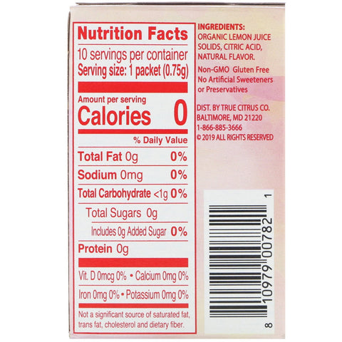 True Citrus, True Lemon, Fruit Infusion, Lemon Strawberry, 10 Packets, .26 oz (7.5 g)