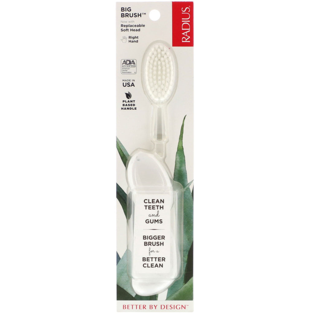 RADIUS, Big Brush, Soft, Right Hand, Marble, 1 Toothbrush