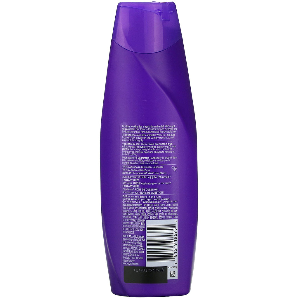 Aussie, Miracle Moist, Shampoo, Avocado & Australian Jojoba Oil, 12.1 fl oz (360 ml)