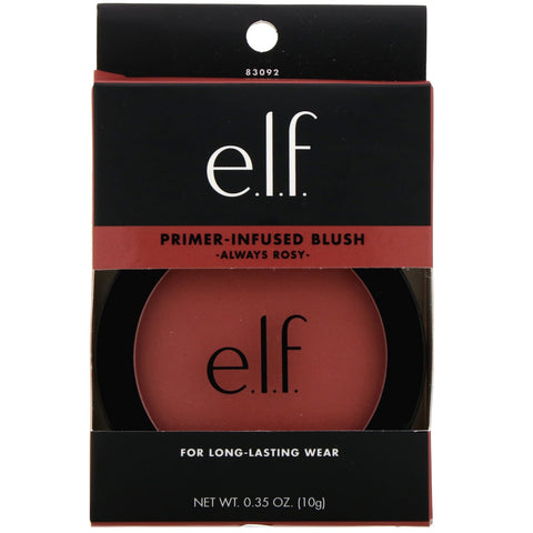 ELF, Primer-infunderet Blush, Always Rosenrød, 0,35 oz (10 g)