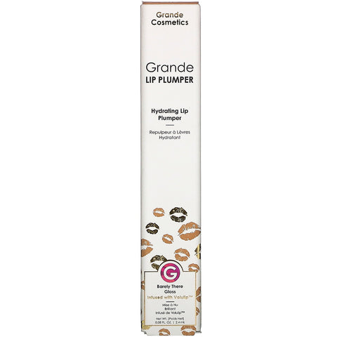 Grande Cosmetics, GrandeLips, Hydrating Lip Plumper, Barely There Gloss, 0,08 fl oz (2,4 ml)