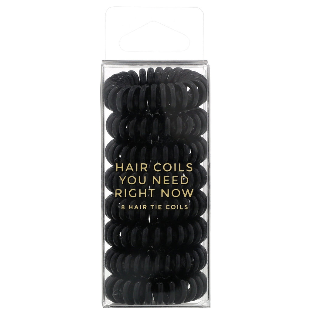 Kitsch, Hair Coils, Black, 8 Pieces