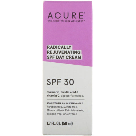 Acure, Crema de día radicalmente rejuvenecedora, SPF 30, 50 ml (1,7 oz. líq.)