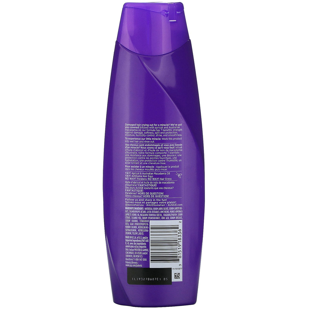 Aussie, Total Miracle, champú 7 n 1, aceite de albaricoque y macadamia australiana, 360 ml (12,1 oz. líq.)