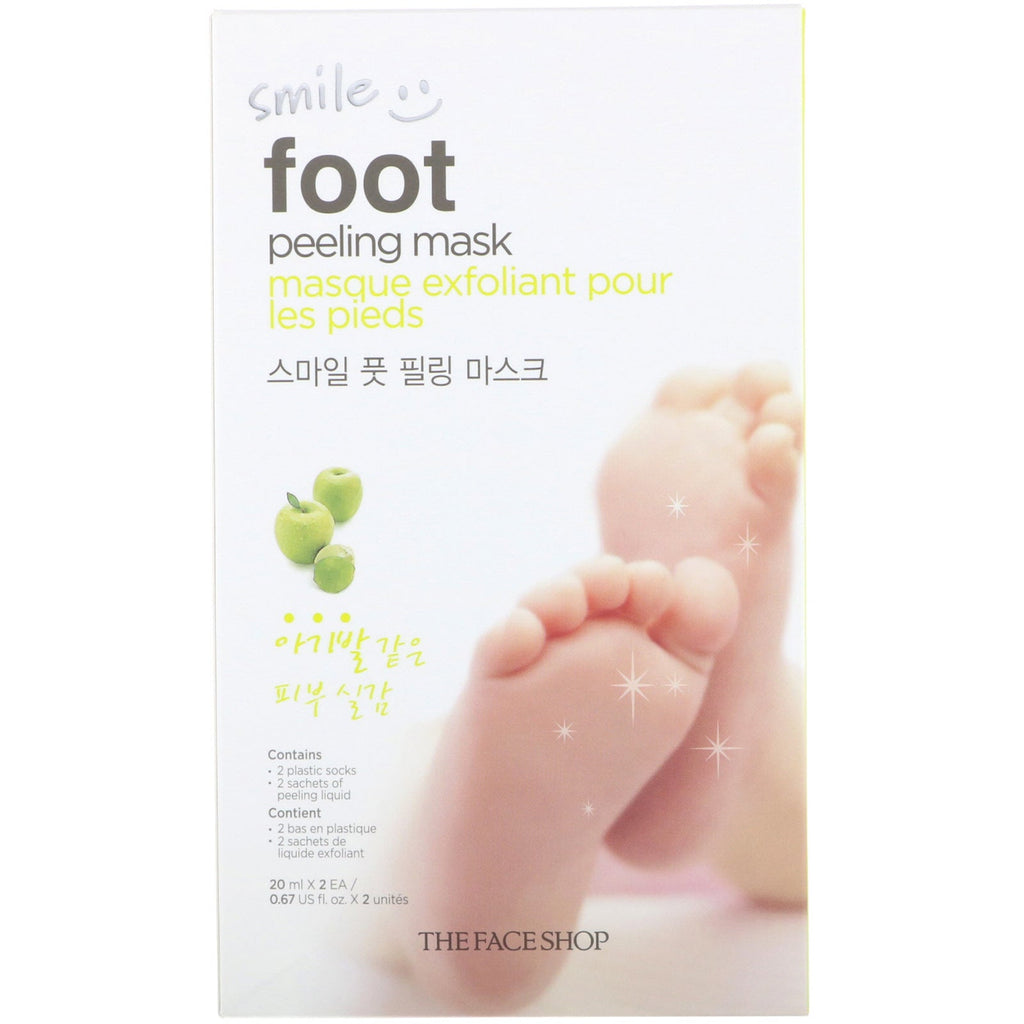 The Face Shop, Smile Foot Peeling Mask, 1 par, 0,67 fl oz (20 ml) hver