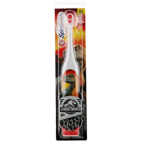 Arm & Hammer, cepillo giratorio para niños, Jurassic World, suave, 1 cepillo de dientes con batería