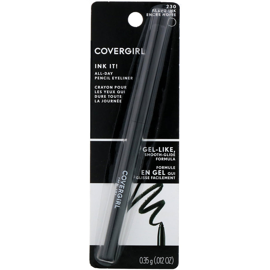 Covergirl, ¡Entinta! Delineador de ojos en lápiz para todo el día, tinta negra 230, 0,35 g (0,012 oz)