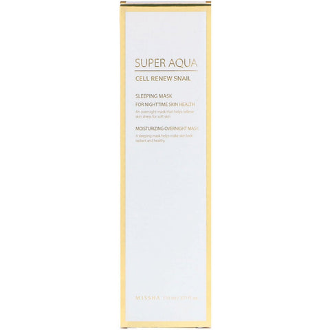 Missha, Super Aqua, Cell Renew Snail, Sovemaske, 3,7 fl oz (110 ml)