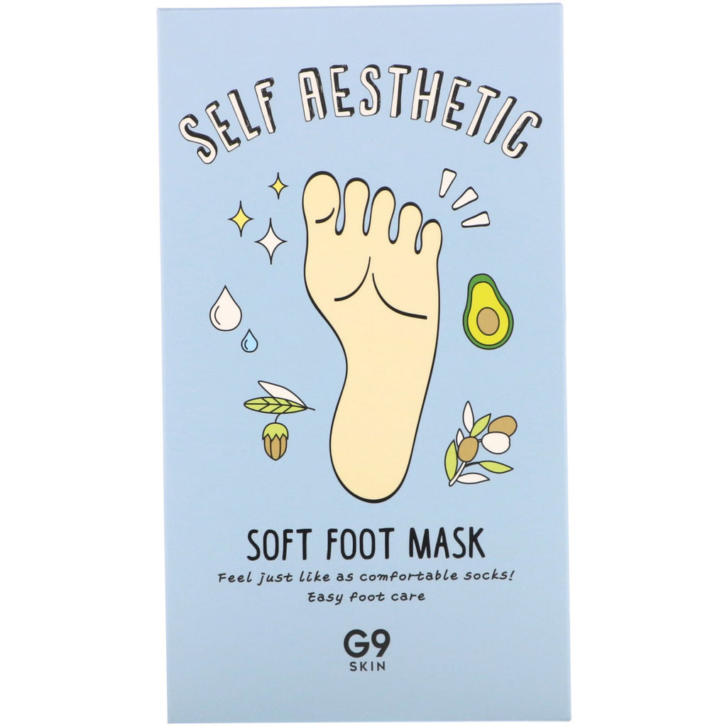 G9skin, Self Aesthetic, Soft Foot Mask, 5 Masks, 0.40 fl oz (12 ml)