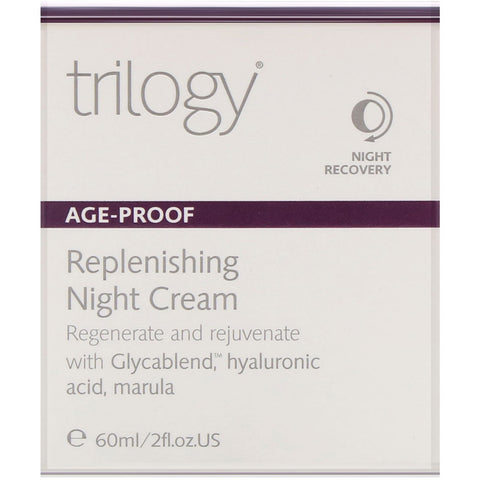 Trilogi, alderssikker, genopfyldende natcreme, 2 fl oz (60 ml)