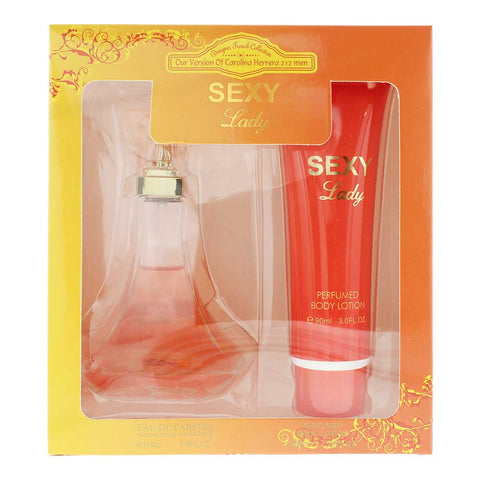 Designer French Collection Sexy Lady Eau de Parfum Gift Set : Eau de Parfum 100ml - Body Lotion 90ml