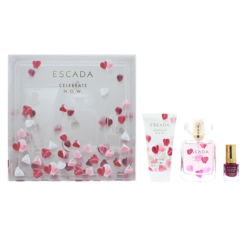 Escada Celebrate N.O.W. Eau de Parfum Gift Set : Eau de Parfum 50ml - Body Lotion 50ml - Nail Polish 4.5ml