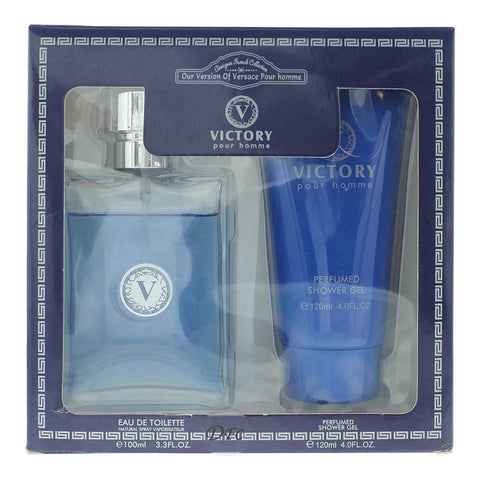 Designer French Collection Victory Eau de Toilette Gift Set : Eau de Toilette 100ml - Shower Gel 120ml