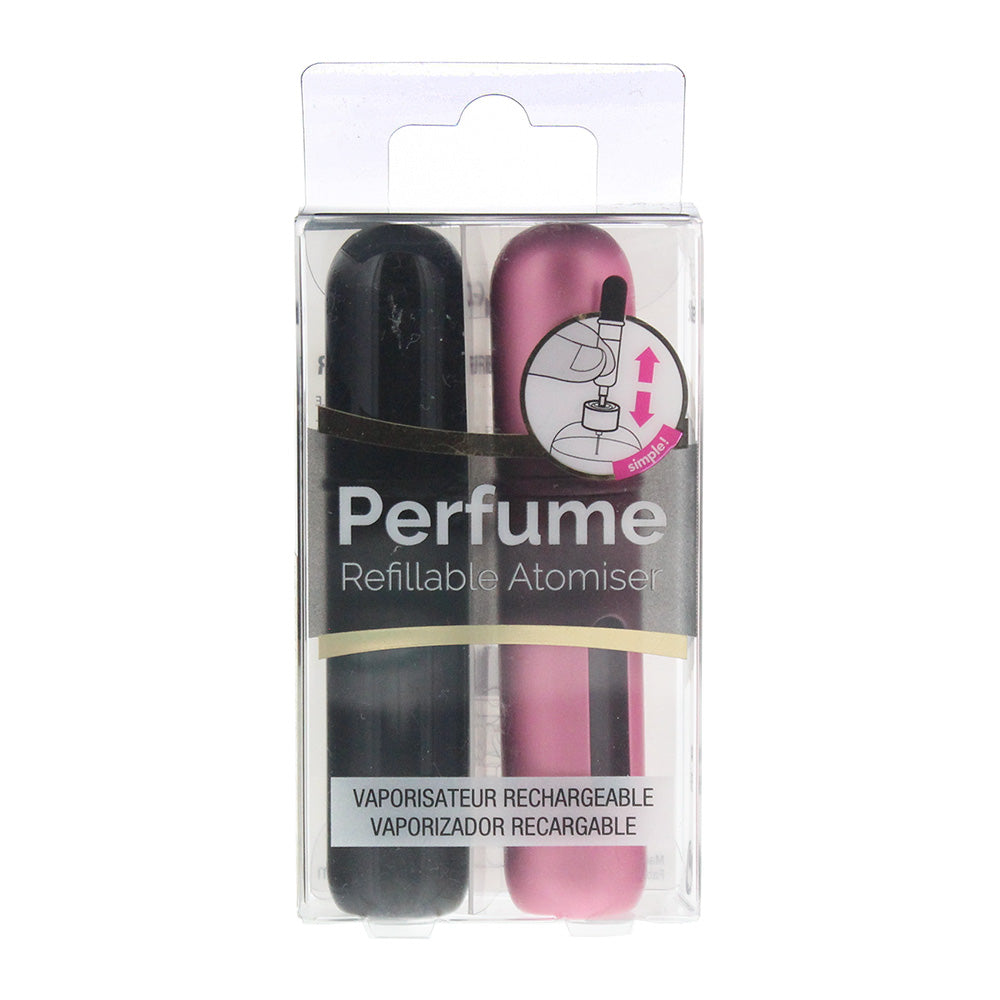 Pressit Refillable Perfume Spray Bottles 2 x 4ml - Pink & Black