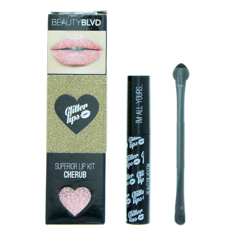 Beauty Blvd Glitter Lips Cherub 3 Piece Gift Set: Gloss Bond 3.5ml - Glitter 3g - Lip Brush