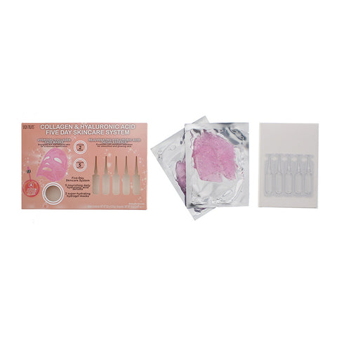 Skin Treats Collage Glitter & Hyaluronic Acid Ampoules 5 Day Skincare System 2 x 60g Masks 5 x 2ml Ampoules