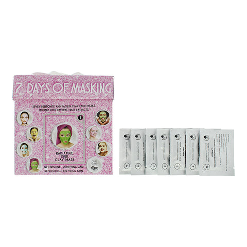 Skin Treats 7-Window Clay Advent Calendar Box Pink Gift Set 7 x Clay Face Mask 8G