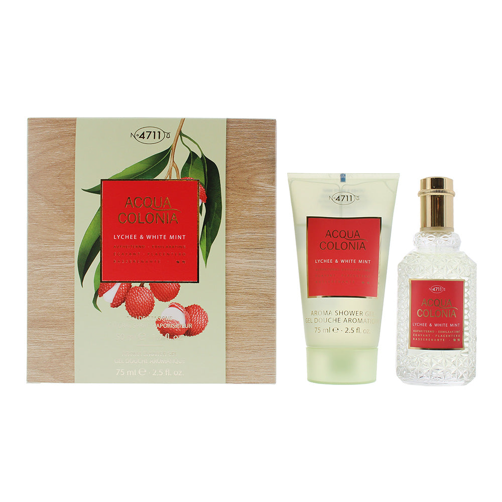 4711 Acqua Colonia Lychee  White Mint 2 Piece Gift Set: Eau de Cologne 50ml - S