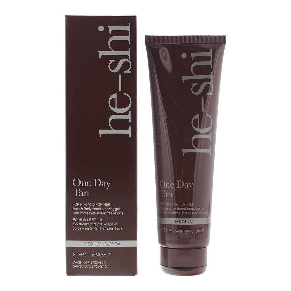 He-Shi One Day Tan Face & Body Medium Wash Off Bronzer 150ml