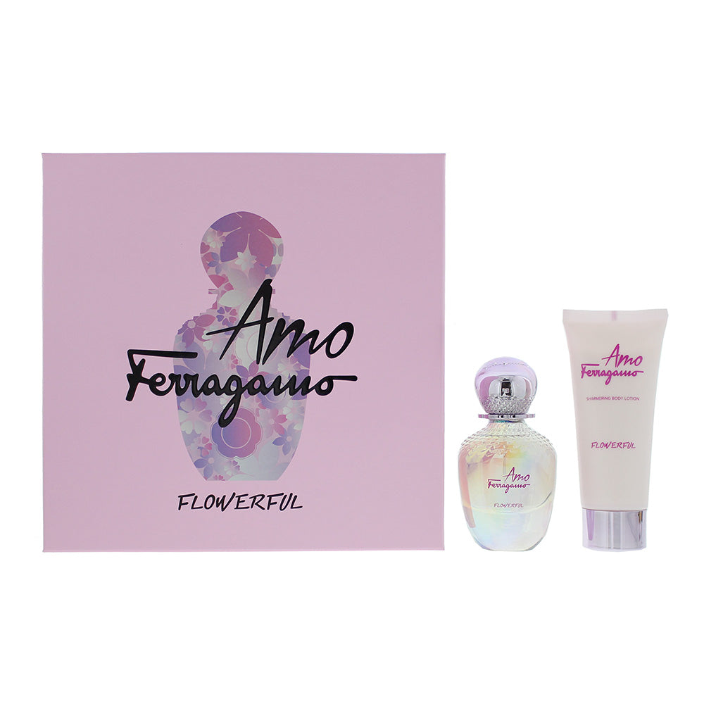 Salvatore Ferragamo Amo Flowerful 2 Piece Gift Set: Eau De Toilette 50ml - Body Lotion 100ml