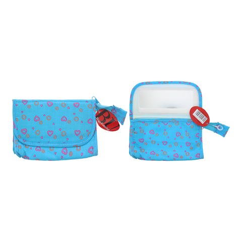 Bags Unlimited Paris Blue Mirror Cosmetic Bag