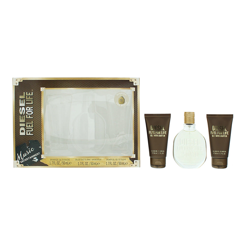 Diesel Fuel For Life Eau De Toilette 3 Piece Gift Set: Eau De Toilette 50ml - 2 X Shower Gel 50ml