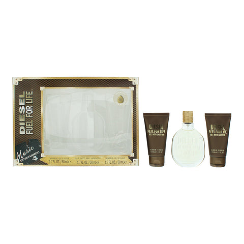 Diesel Fuel For Life Eau De Toilette 3 Piece Gift Set: Eau De Toilette 50ml - 2 X Shower Gel 50ml