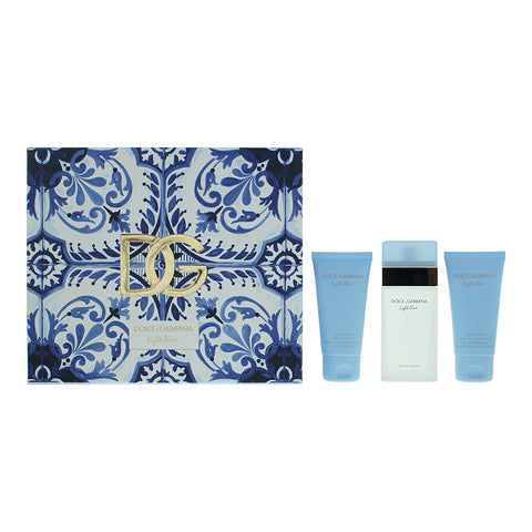 Dolce & Gabbana Light Blue 3 Piece Gift Set: Eau De Toilette 50ml - Body Lotion 50ml - Shower Gel 50ml