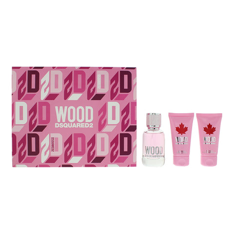 Dsquared2 Wood 3 Piece Gift Set: Eau de Toilette 50ml - Shower Gel 50ml - Body Lotion 50ml