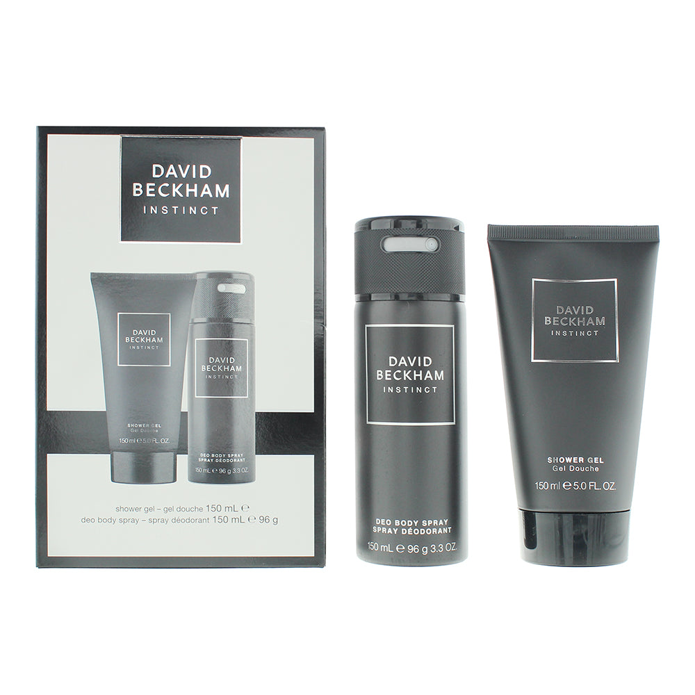 David Beckham Instinct 2 Piece Gift Set: Shower Gel 150ml - Deodorant Spray 150ml