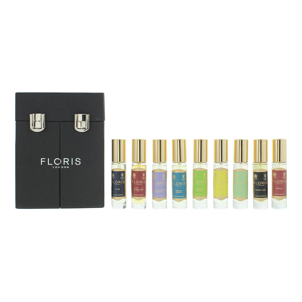 Floris Fragrance Case 9 Piece Gift Set: Eau de Parfum 5 x 10ml - Eau de Toilette 4 x 10ml