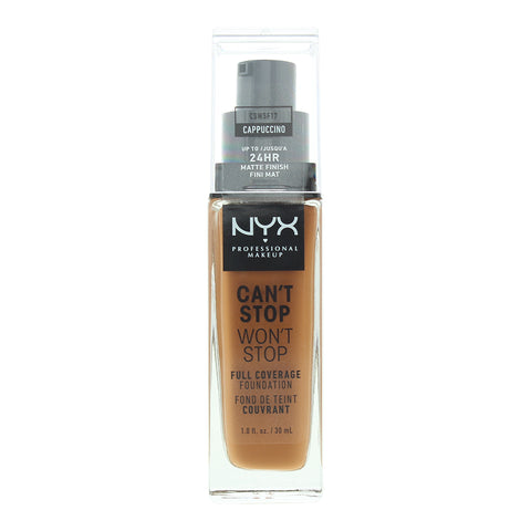 NYX Can't Stop Won't Stop 24H Full Coverage Cappuccino Foundation 30ml