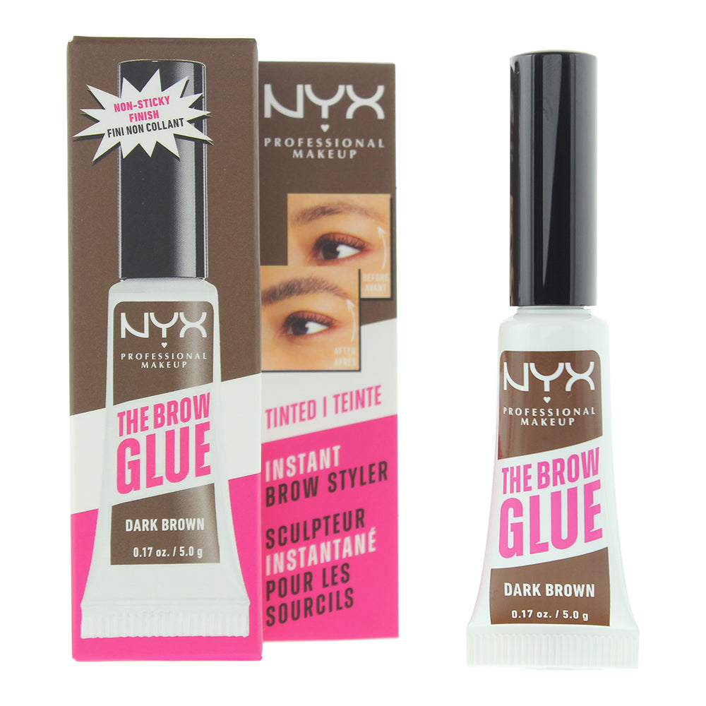 NYX The Brow Glue Dark Brown Brow Gel 5g