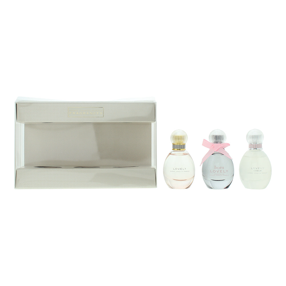 Sarah Jessica Parker Lovely 3 Piece Gift Set: Lovely Eau de Parfum 10ml - Born Lovely Eau de Parfum 10ml - Lovely Sheer Eau de Parfum 10ml