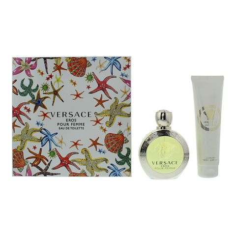 Versace Eros Pour Femme 2 Piece Gift Set: Eau de Toilette 100ml - Body Lotion 150ml