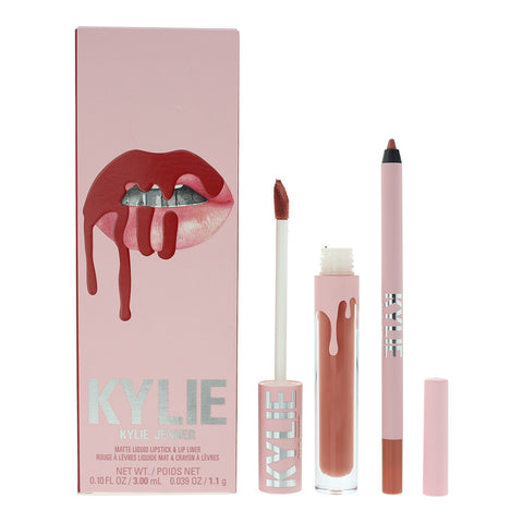 Kylie By Kylie Jenner Matte Lip Kit 801 Queen 2 Piece Gift Set: Liquid Lipstick 3ml - Lip Liner 1.1g