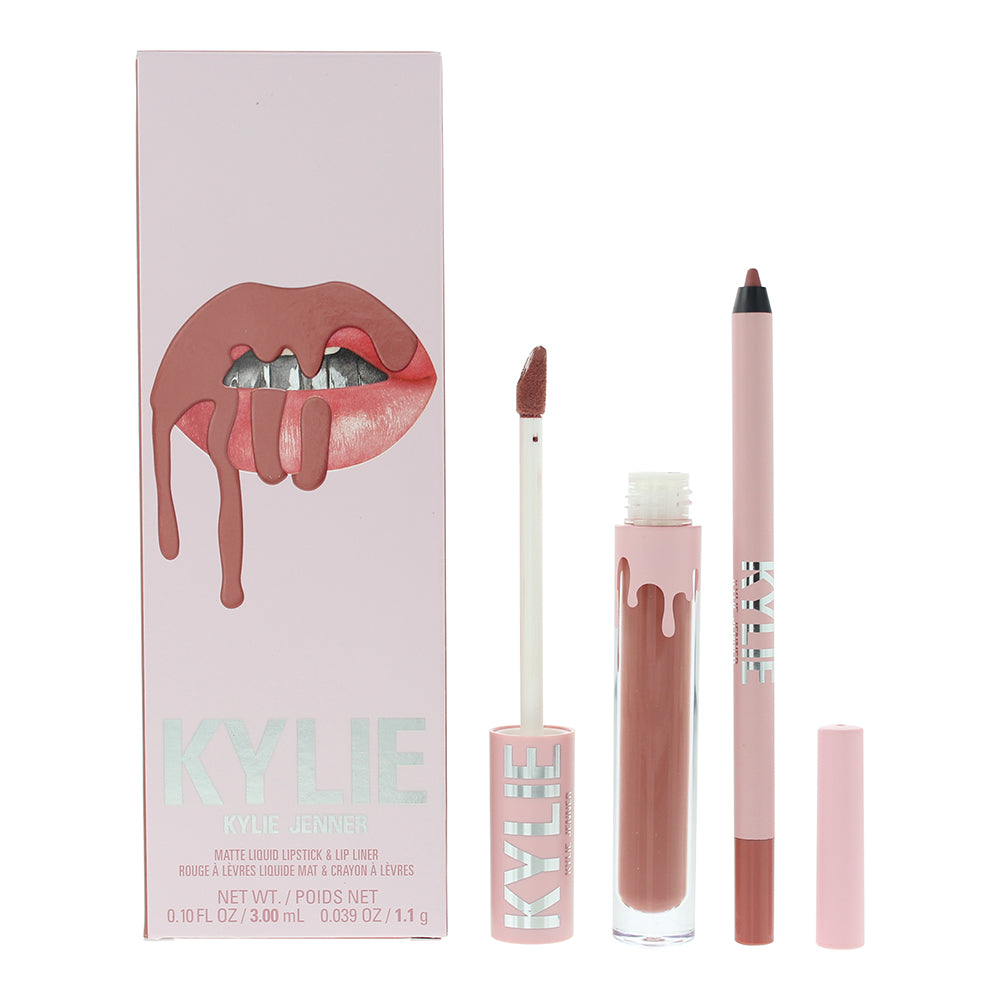 Kylie By Kylie Jenner Matte Lip Kit 301 Angel 2 Piece Gift Set: Liquid Lipstick 3ml - Lip Liner 1.1g