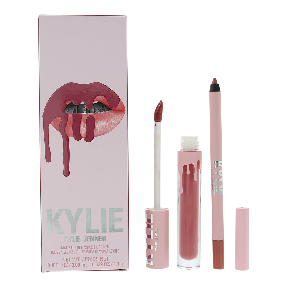 Kylie By Kylie Jenner Matte Lip Kit 302 Snow Way Bae 2 Piece Gift Set: Liquid Lipstick 3ml - Lip Liner 1.1g