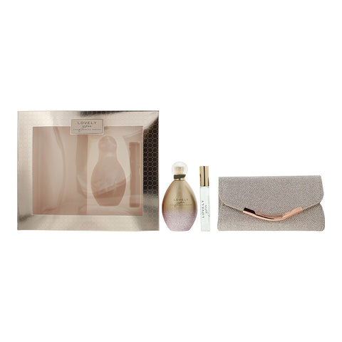 Sarah Jessica Parker Lovely You 3 Piece Gift Set: Eau de Parfum 100ml - Eau de Parfum 10ml - Rose Clutch